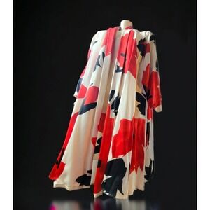Vintage USA Pure SILK Voluminous Donna Karan Bold Floral Jacket Kimono Overpiece